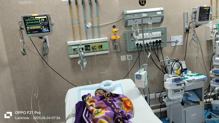 सुर्यांश अस्पताल के बेड पर